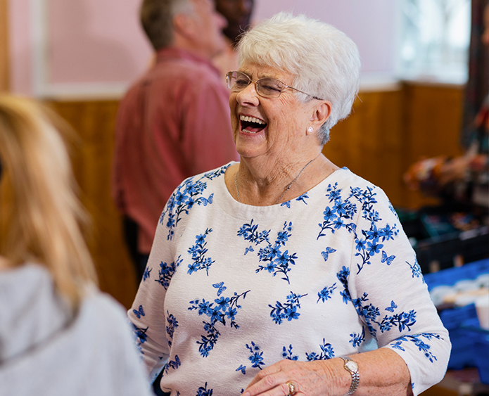 senior woman laughing