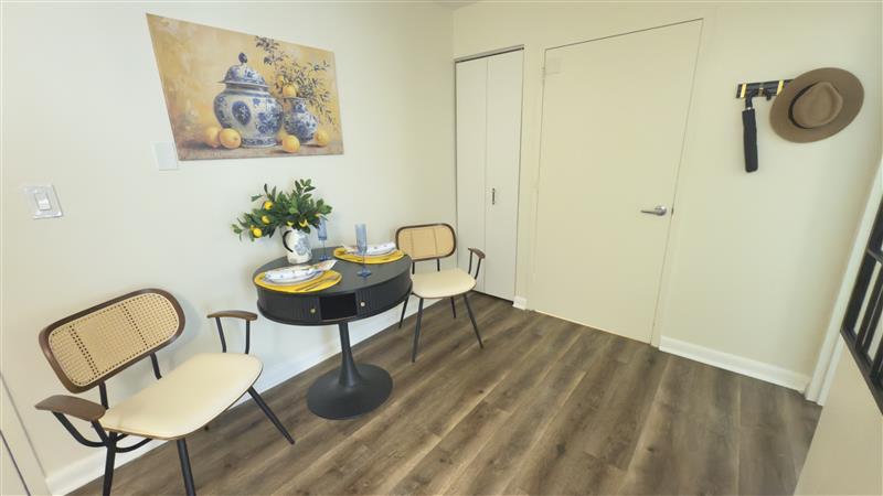 entry way with small table and chairs